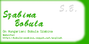 szabina bobula business card